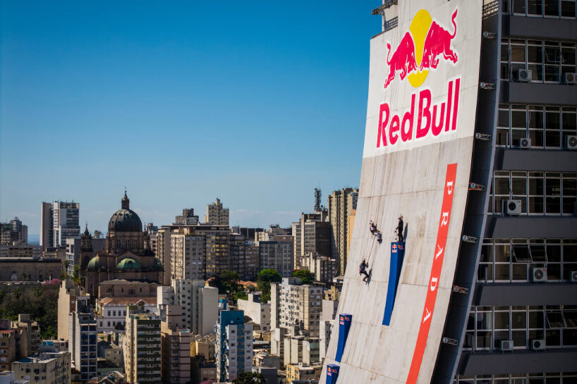 red bull builds curved skate ramp on centro administrativo fernando ferrari’s facade in brazil