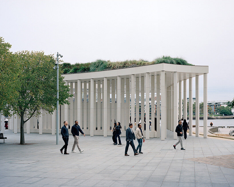 landscape roof tops besley & spresser's pavilion in sydney, made from recycled oyster shells
