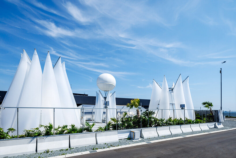 membrane structures shape experimental sauna complex by KOMPAS at expo 2025 osaka
