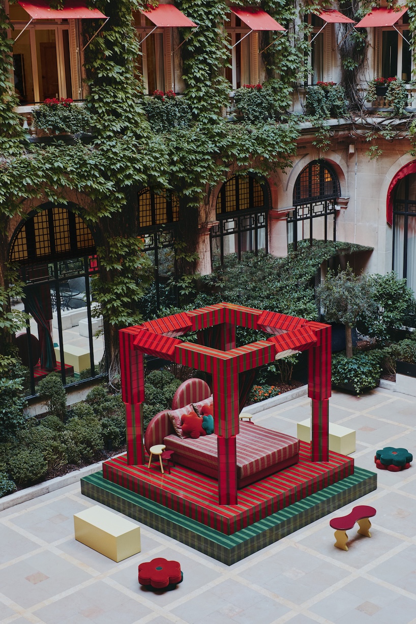 palet tiles take centre stage in uchronias monumental daybed at hotel plaza athenee paris 1
