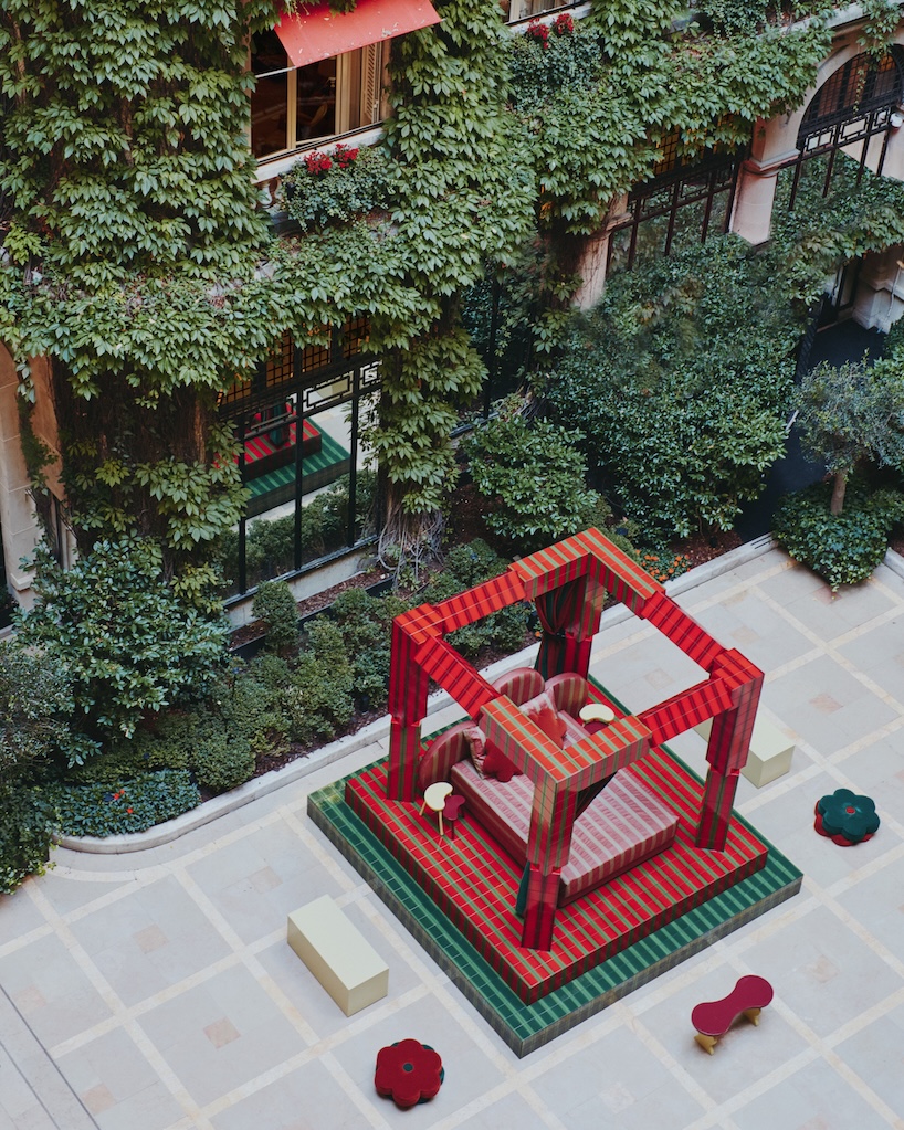 palet tiles take centre stage in uchronias monumental daybed at hotel plaza athenee paris 3